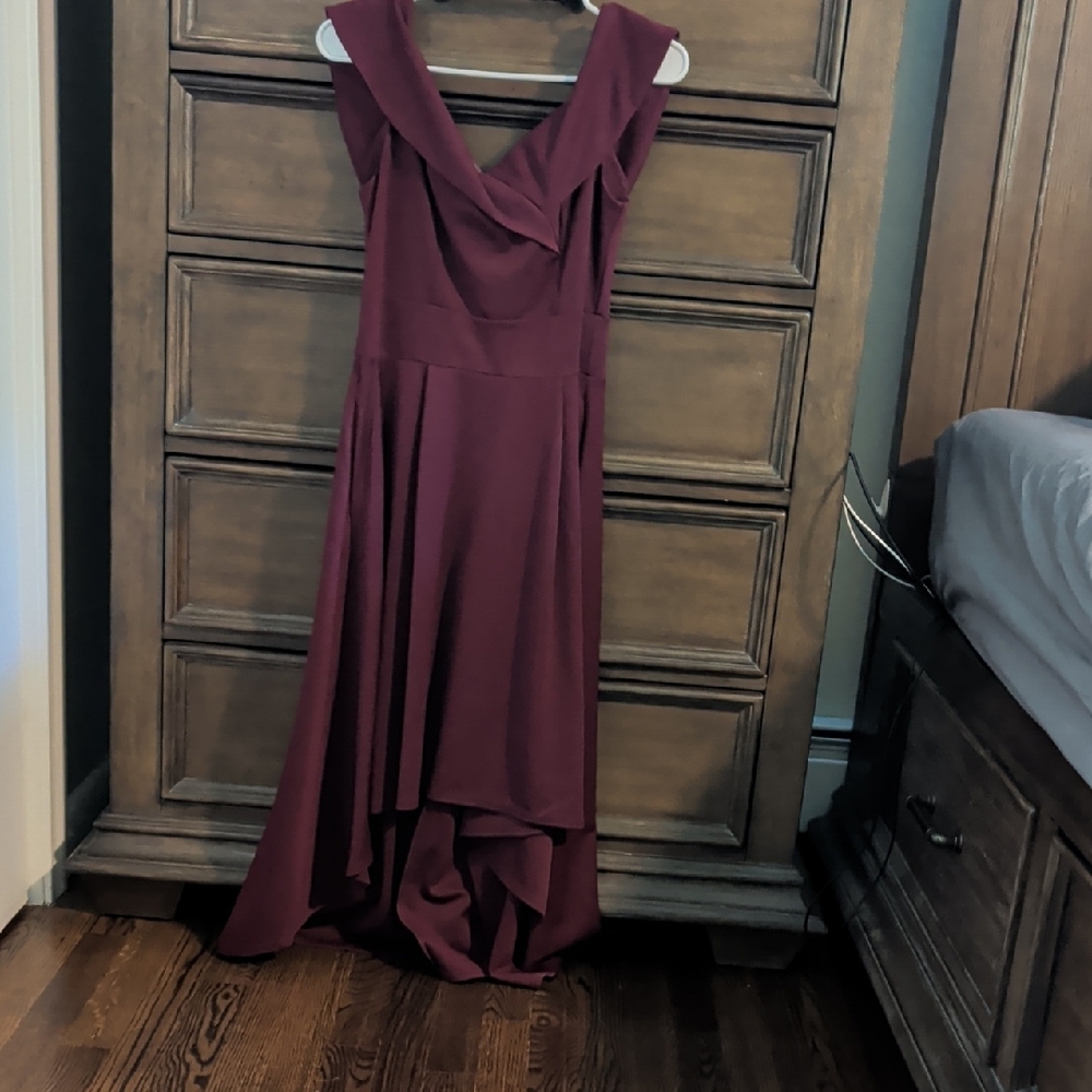 Amazon Essentials Wine High Low Dress